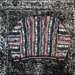 Vintage Croft & Barrow Multicolored 3d Knit sweater size XL